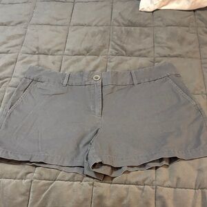 LOFT Light Gray High-Waist Cotton Shorts